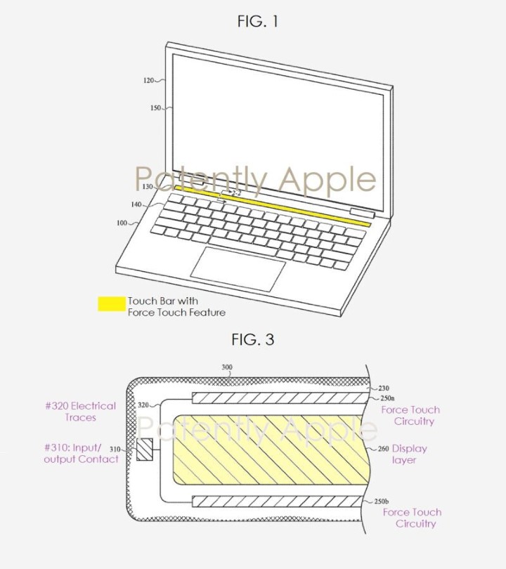 专利显示苹果正考虑为 Touch Bar 整合 Force Touch 功能